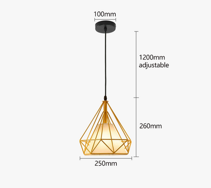 Μοντέρνα μινιμαλιστική πολυέλαιος Iron Birdcage Loft Pyramid