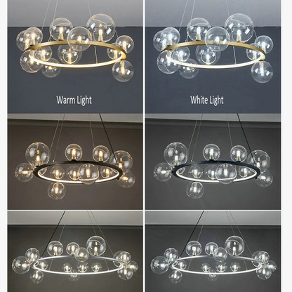 μοντέρνος γυάλινος πολυέλαιος μαύρο χρυσό ασημί led