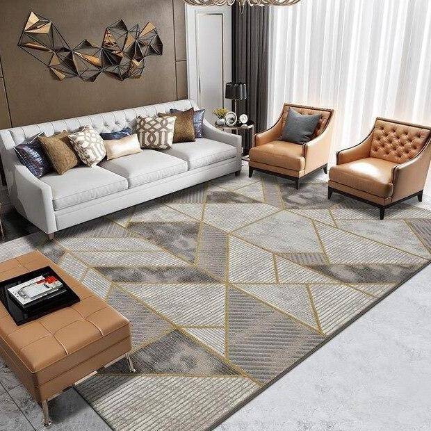 Ορθογώνιο χαλί με γκρι γεωμετρικά σχήματα Shen