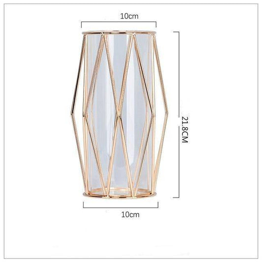 Βάζο με μεταλλικό και γυάλινο σχέδιο γάμου