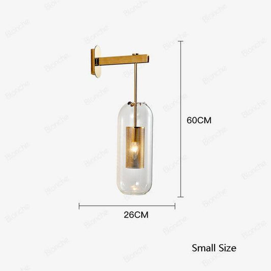 Φωτιστικό τοίχου LED επώνυμα γυαλί με γρίλια βιομηχανικού στυλ