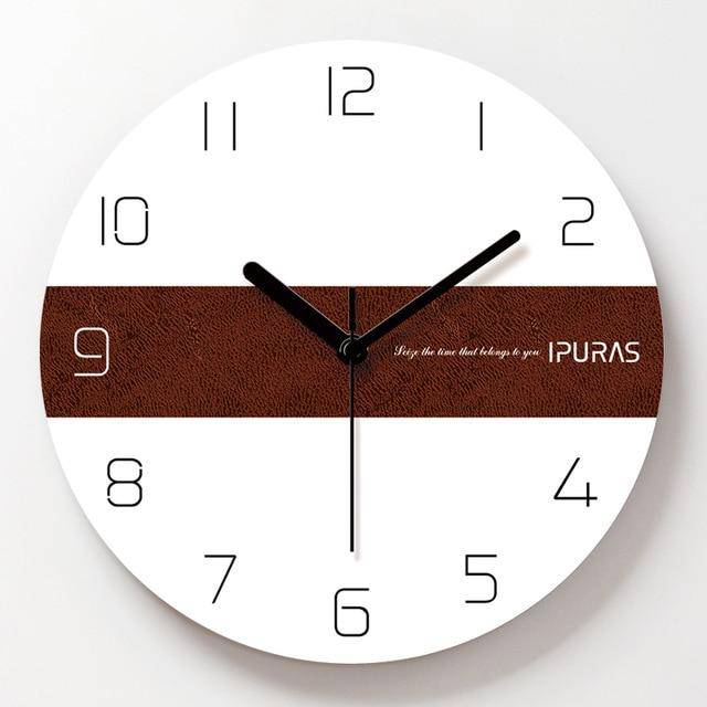 Δίχρωμο στρογγυλό ρολόι τοίχου με ταινία και νούμερα 30cm