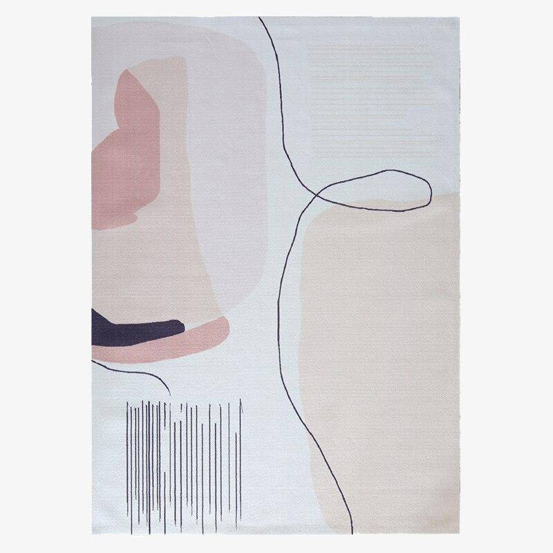 Μοντέρνο, λευκό και μπεζ, ορθογώνιο χαλί σε σκανδιναβικό ντιζάιν