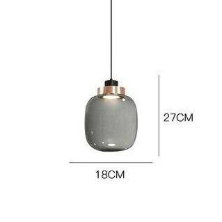 Κρεμαστό φωτιστικό LED σχεδιαστή με γυάλινη σφαίρα και χάλκινο κύκλο