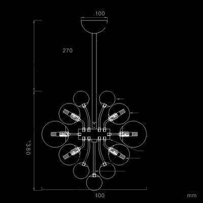 Κρεμαστό φως LED σχεδιαστή με πολλές γυάλινες μπάλες Ball