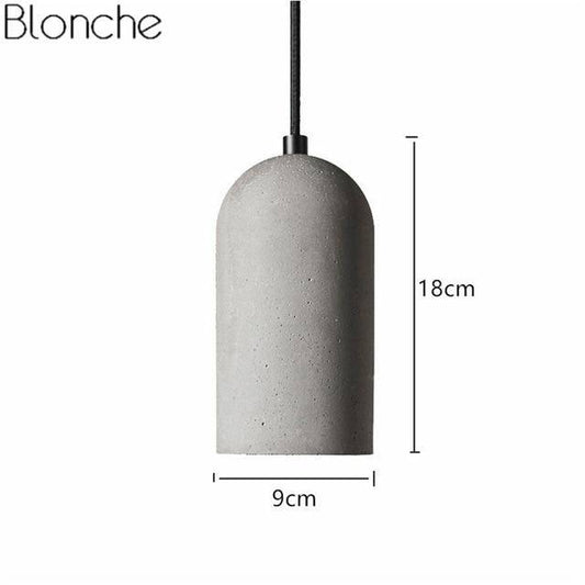 Κρεμαστό φωτιστικό LED vintage σχεδιασμού σε στρογγυλεμένο τσιμεντένιο σωλήνα