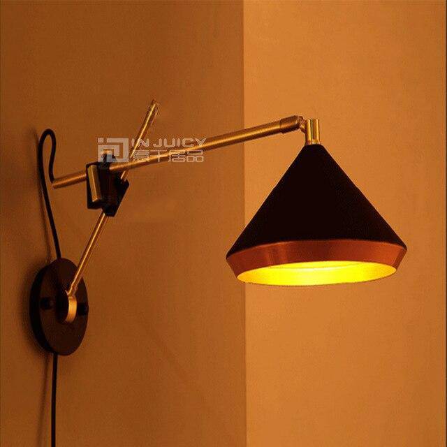 Vintage χρυσό ρυθμιζόμενο φωτιστικό τοίχου LED