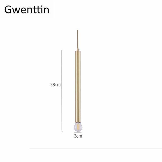 Κρεμαστό φωτιστικό με απλό χρυσό σχέδιο κυλίνδρου