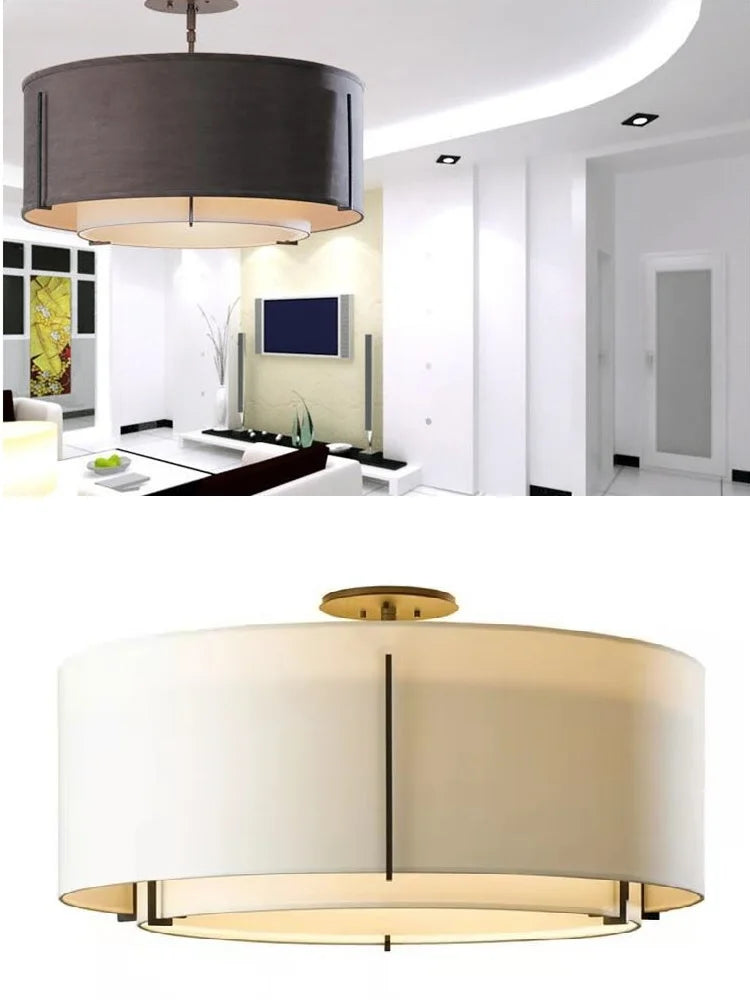Φωτιστικό οροφής κινέζικου στυλ LED Simplicity Art Fabric Στρογγυλό