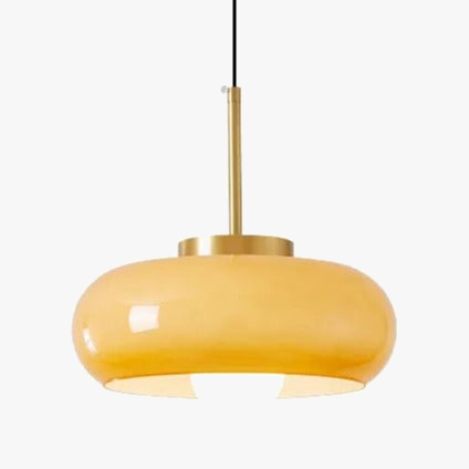 Κρεμαστό φωτιστικό Bauhaus LED από γυαλί και χρυσό μέταλλο