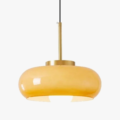 Κρεμαστό φωτιστικό Bauhaus LED από γυαλί και χρυσό μέταλλο