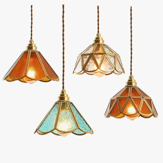 κωνικό γυάλινο μενταγιόν φωτιστικό Ιαπωνικού στυλ Vintage