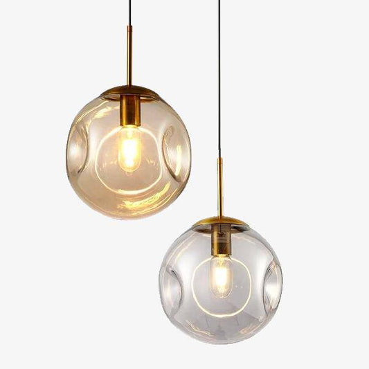 Σχεδιαστής παραμορφωμένο κρεμαστό φως μπάλας σε καπνιστή γυάλινη μπάλα