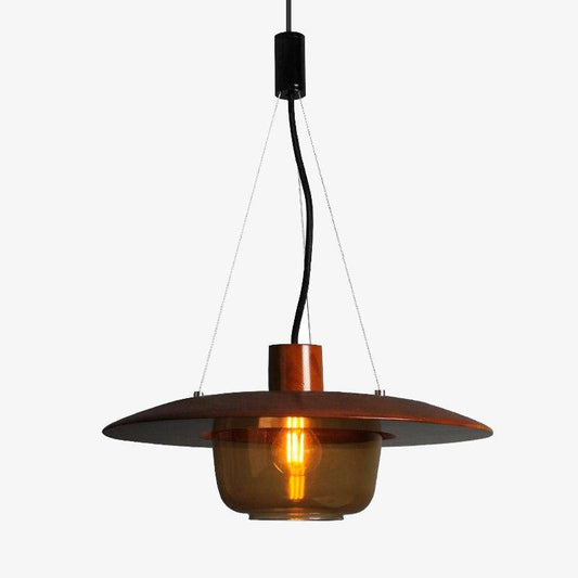 Κρεμαστό φως LED σχεδιαστή σε ξύλο και γυαλί Γυαλί