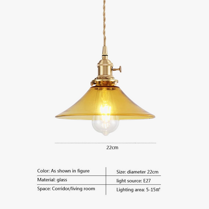 Κρεμαστό φωτιστικό Glass Brass Copper Minimalist E27 Edison Restaurant