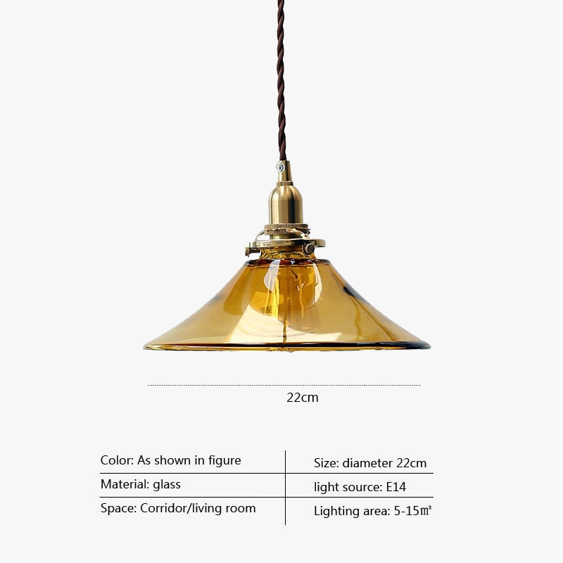 Κρεμαστό φωτιστικό Glass Brass Copper Minimalist E27 Edison Restaurant