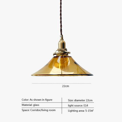 Κρεμαστό φωτιστικό Glass Brass Copper Minimalist E27 Edison Restaurant