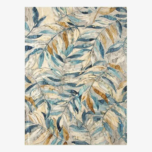 Ορθογώνιο χαλί με πολύχρωμα σχέδια φύλλων Φύλλο