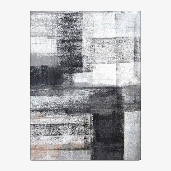 Μοντέρνο ασπρόμαυρο ορθογώνιο χαλί Στυλ Β