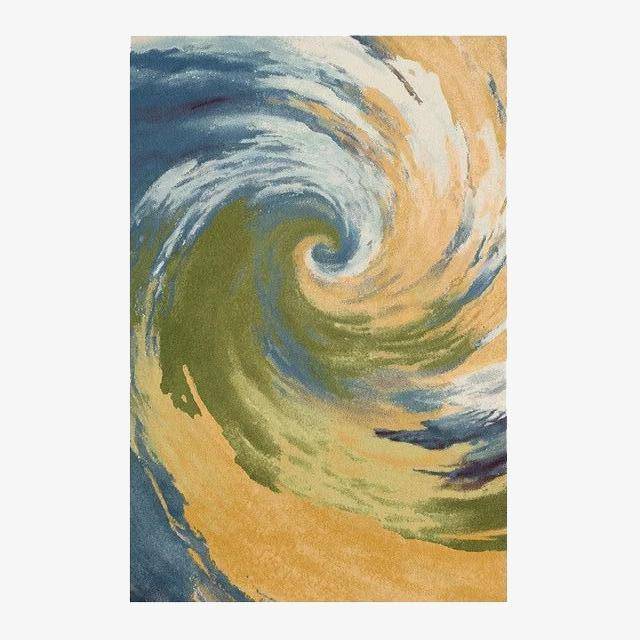 Κίτρινο πολύχρωμο ορθογώνιο χαλί ανεμοστρόβιλος