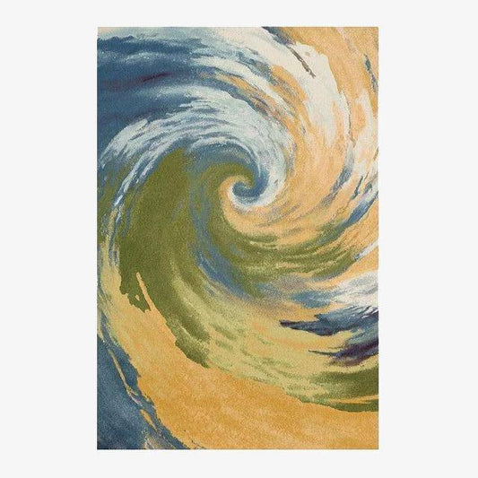 Κίτρινο πολύχρωμο ορθογώνιο χαλί ανεμοστρόβιλος